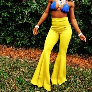 Yellow Flared Pants